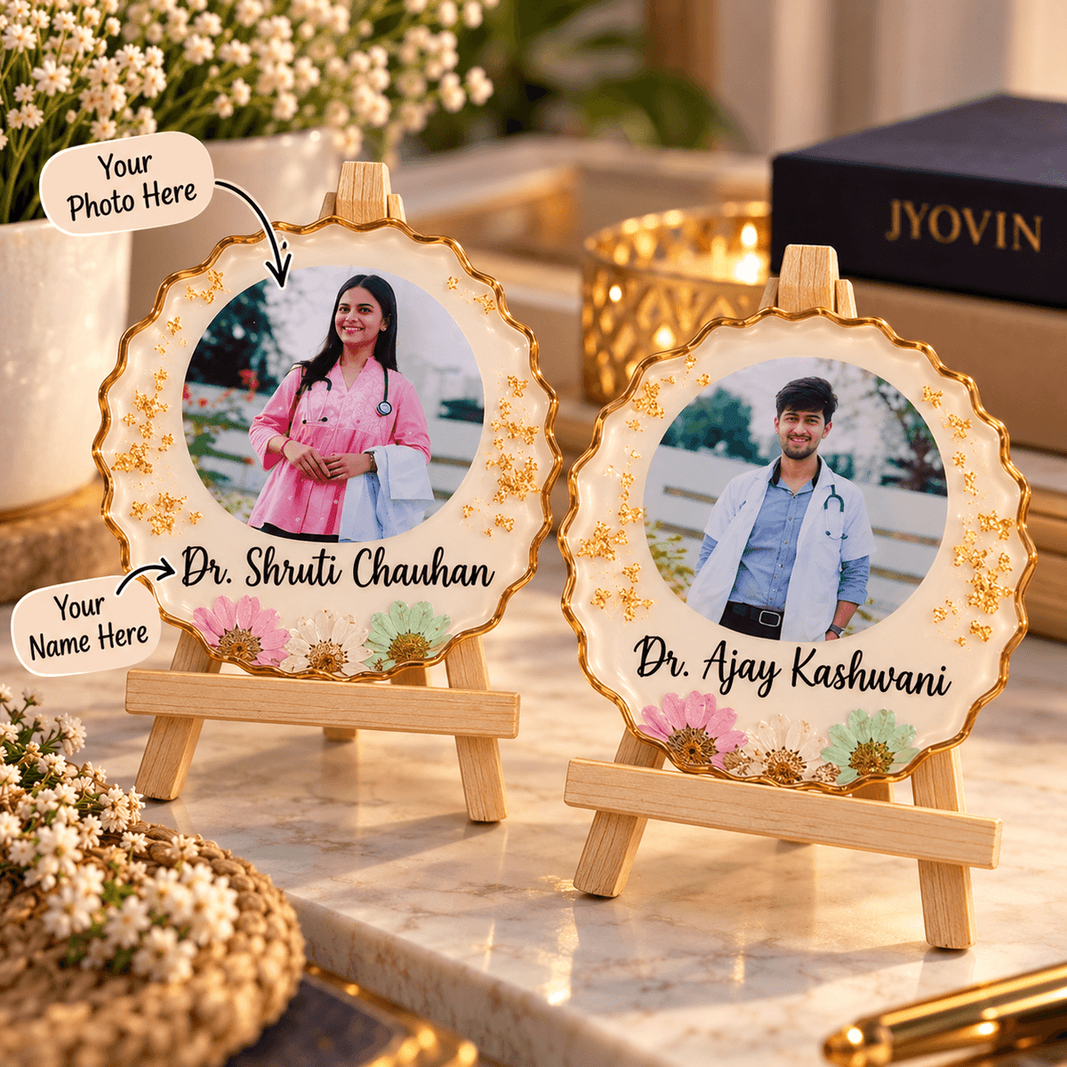 Personalized Resin Photo Frame with Name | Custom Tabletop Memory Frame