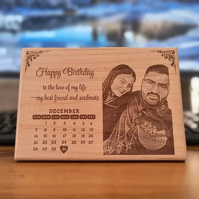 Customized Wooden Photo Frame with Name & Message