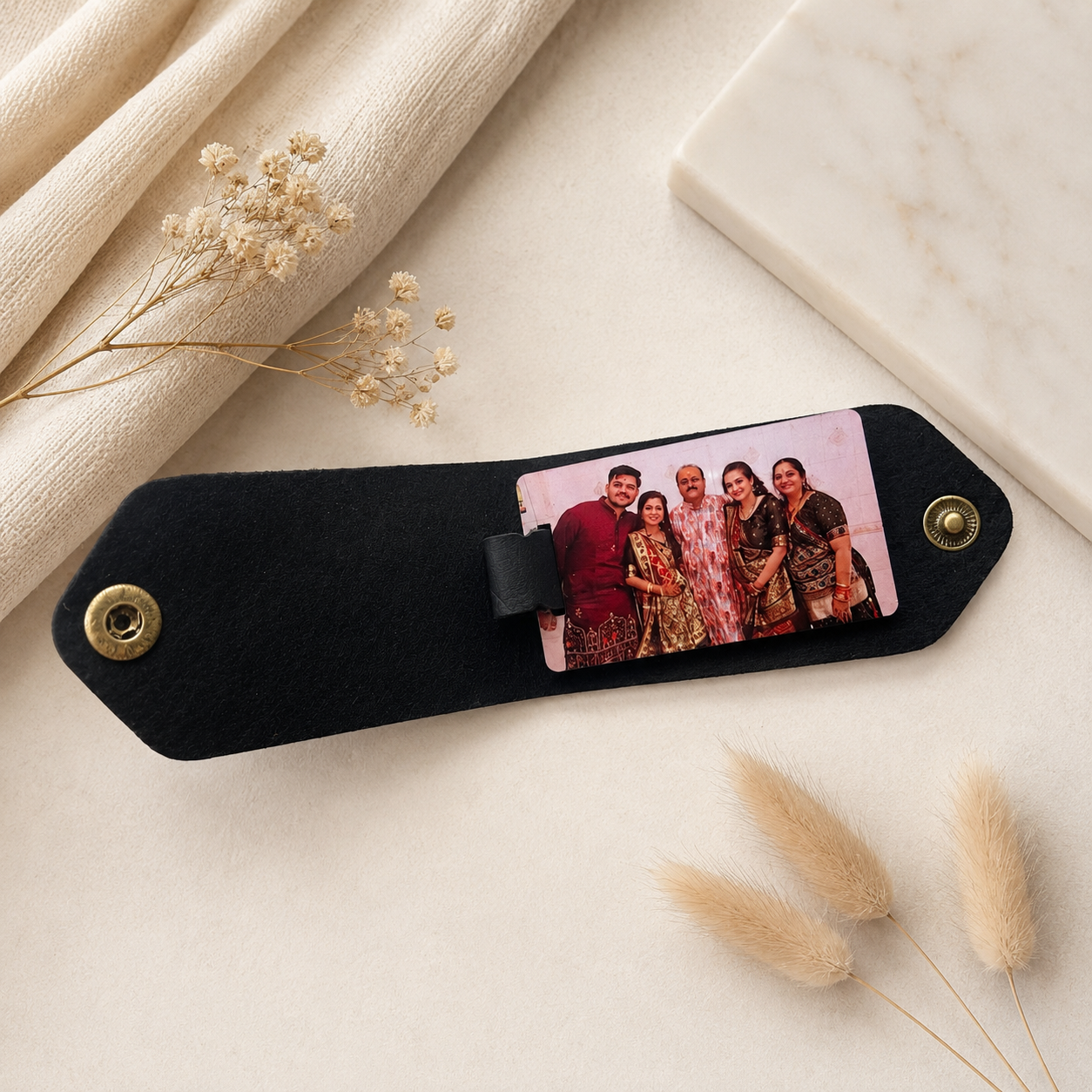 Personalized Photo Leather Keychain