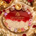 Resin Pooja Thali 8 inches with Decorative Diyas