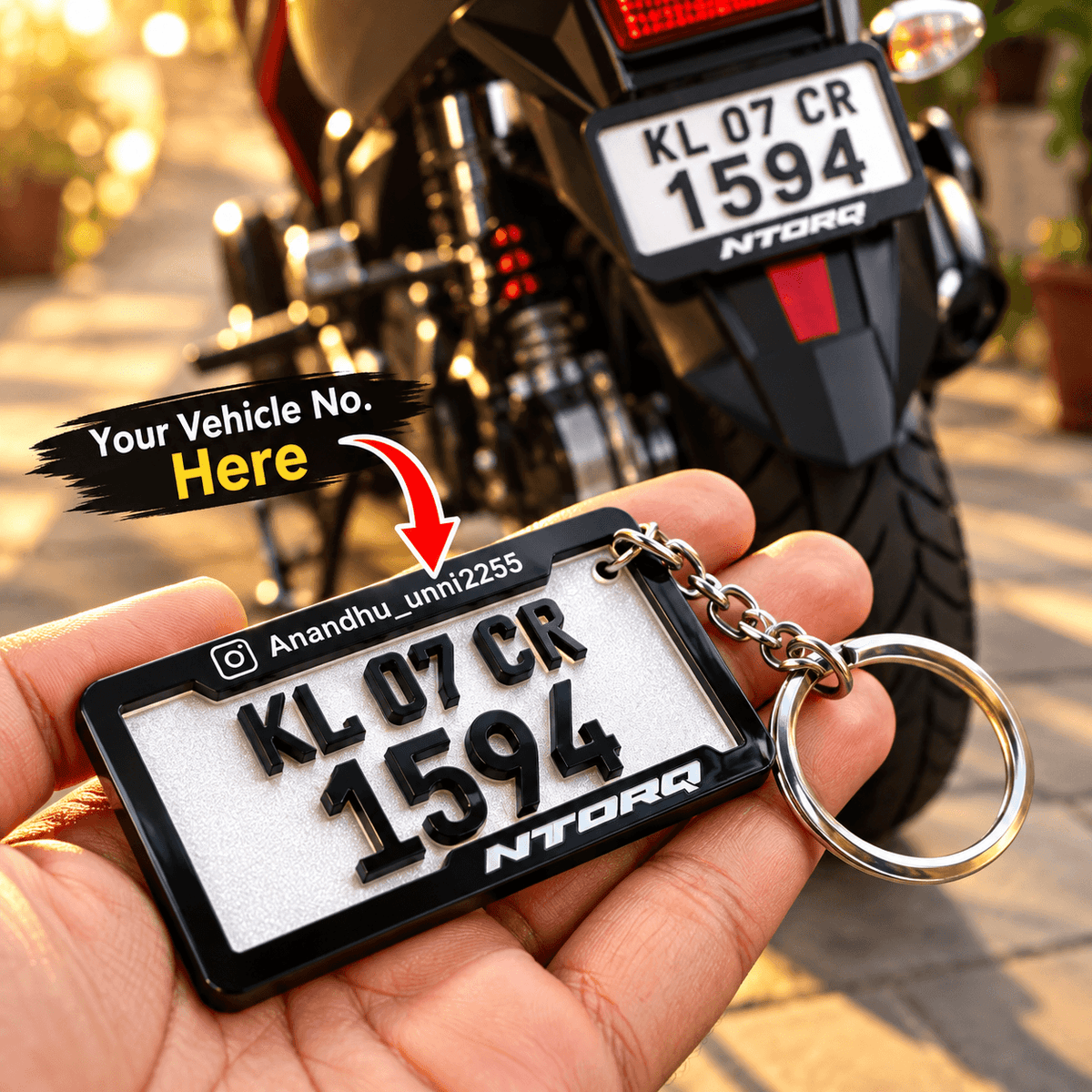 Personalized Vehicle Number Plate Keychain
