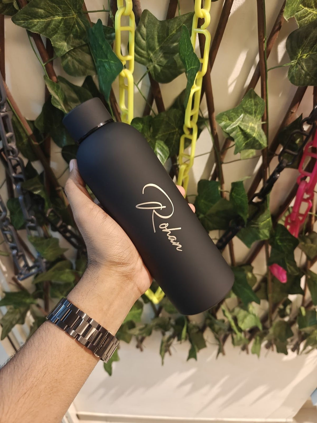 Personalized Matte Black Stainless Steel Water Bottle