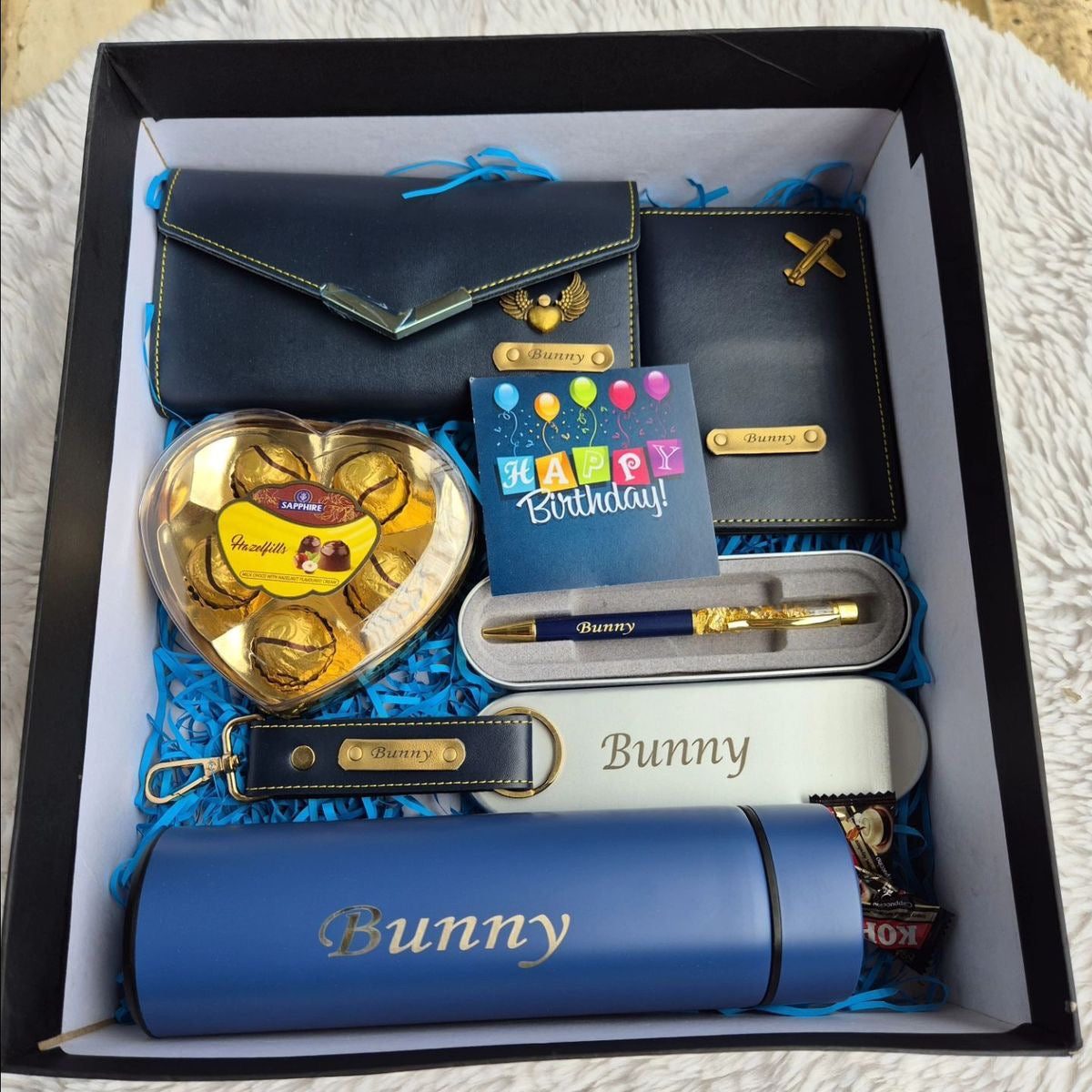 Personalized Luxury Gift Hamper for Her – Blue Edition