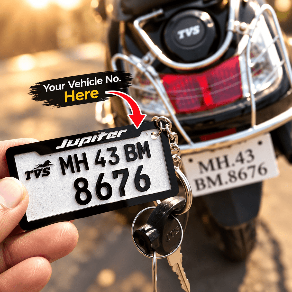 Personalized Vehicle Number Plate Keychain