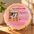 Personalized Resin Photo Frame with Calendar & Custom Message