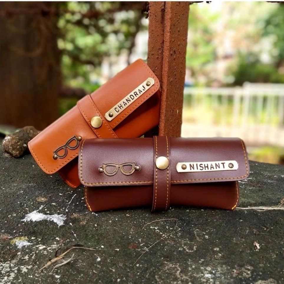 Personalized Leather Sunglass & Spectacle Case – Name Engraved