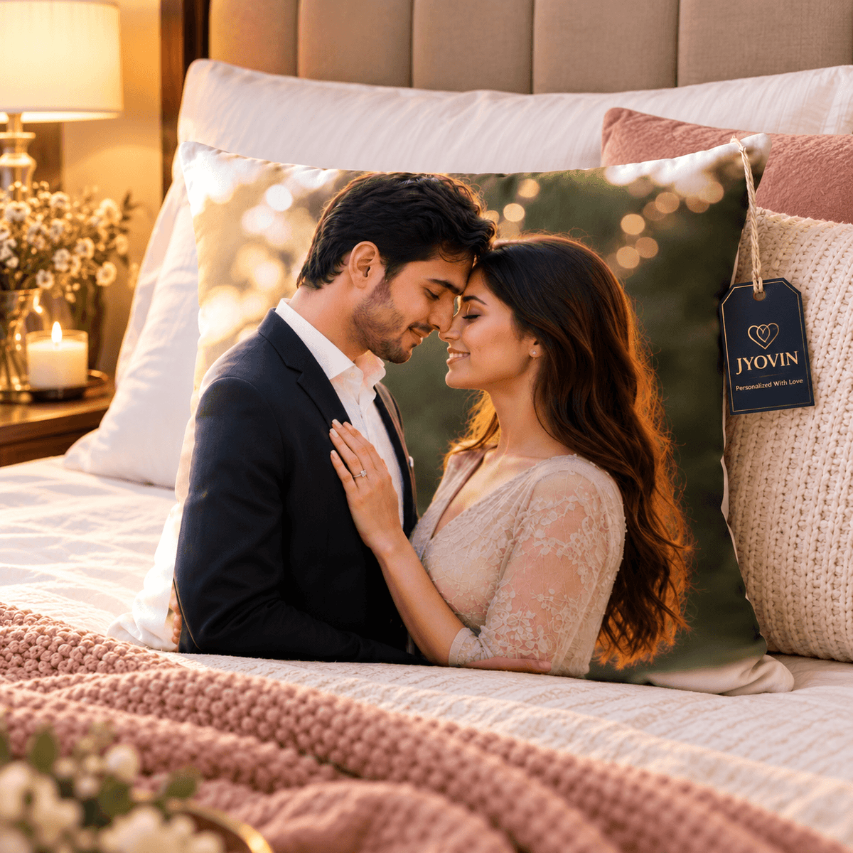 Personalized Photo Cushion | Custom Couple Photo Cushion – JYOVIN