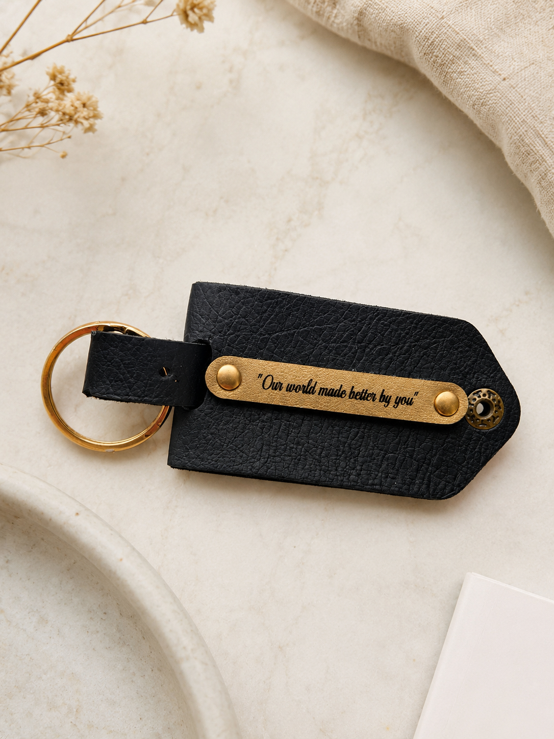 Personalized Photo Leather Keychain