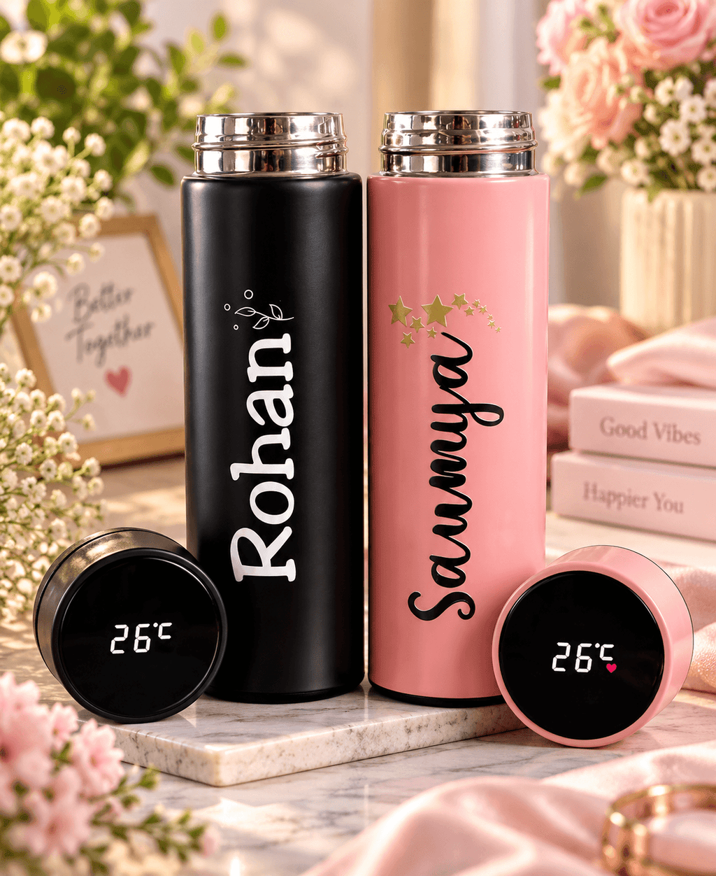 Personalized Name Temperature Bottle – Matte Stainless Steel | Custom Gift