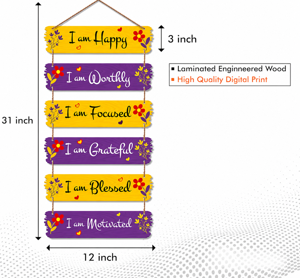 Motivational Wooden Wall Hanging | Positive Affirmation Home Decor