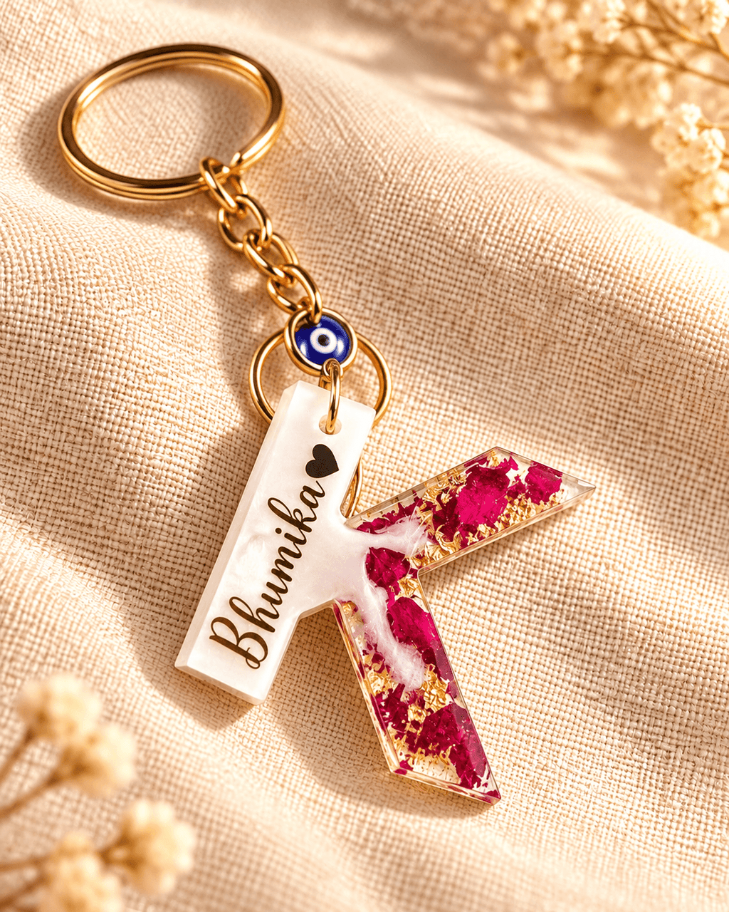 Personalized Resin Alphabet Keychain with Name | Jyovin