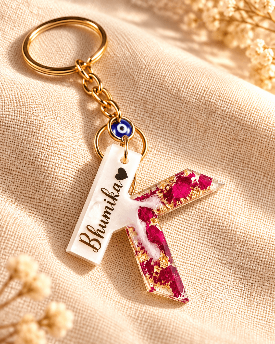 Personalized Resin Alphabet Keychain with Name | Jyovin