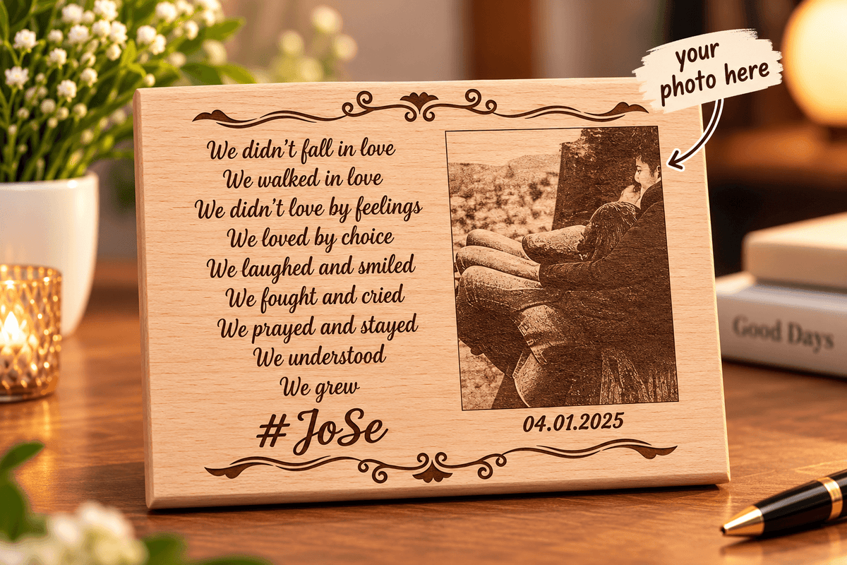 Customized Wooden Photo Frame with Name & Message
