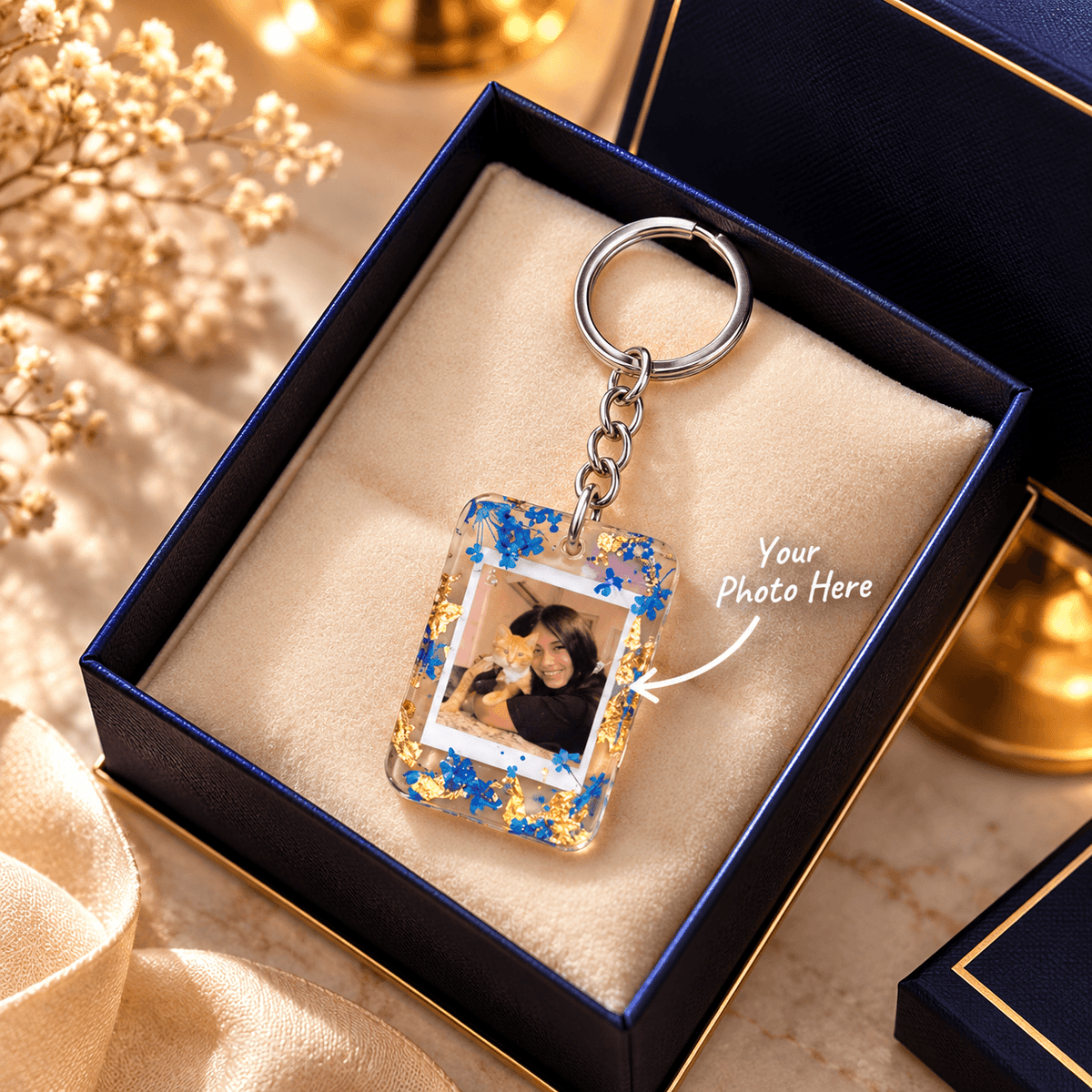 Resin Photo Keychain – Custom Photo Keyring Gift