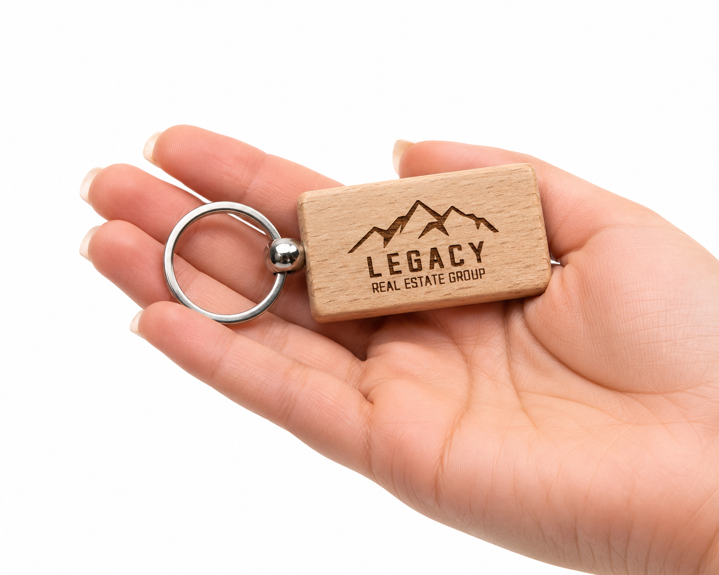 Personalized Wooden Engraved Keychain | Custom Name & Logo Keychain