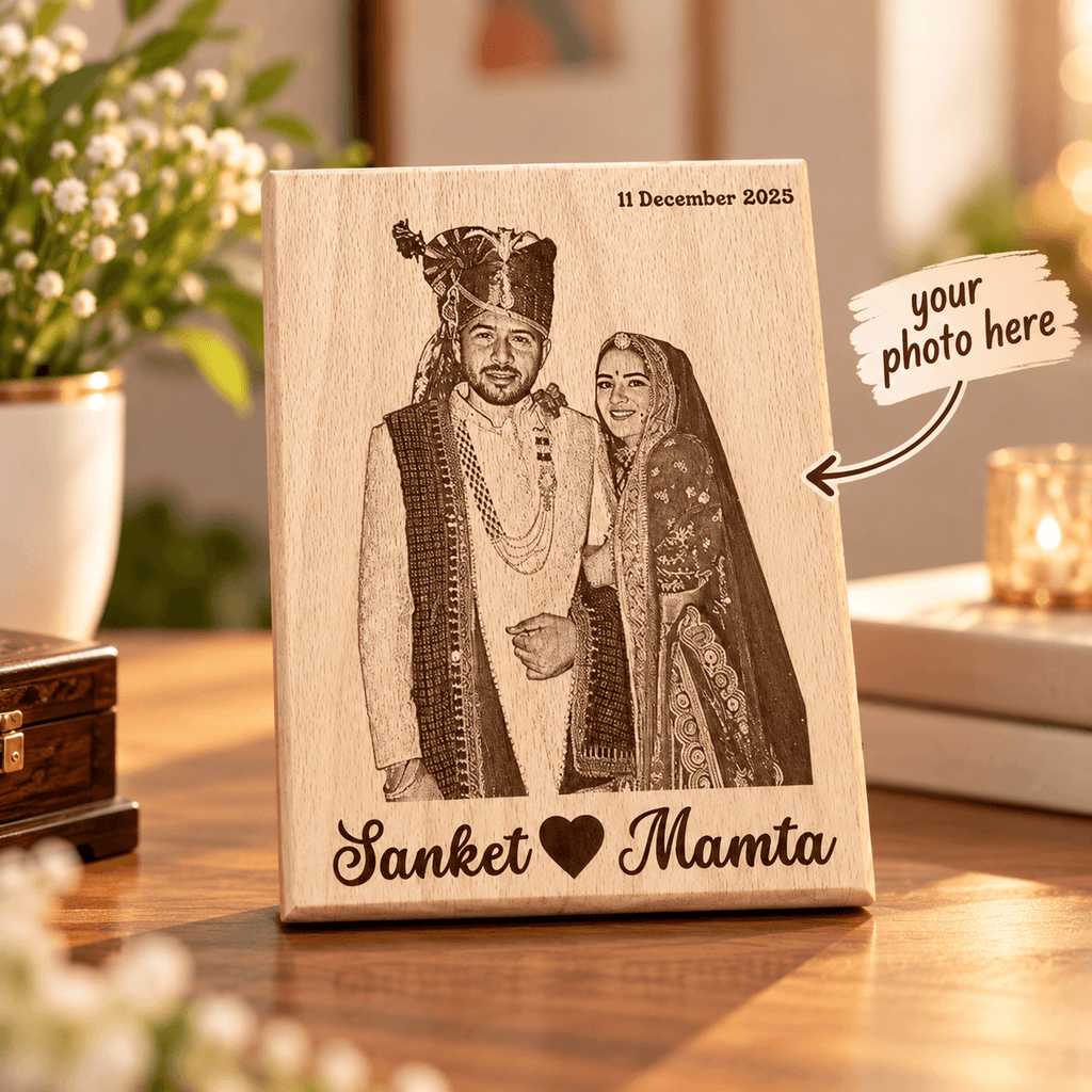 Custom Wooden Photo Engraving Frame – Premium Gift