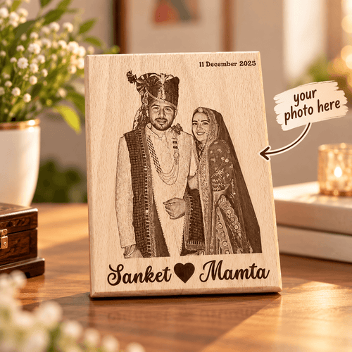 Custom Wooden Photo Engraving Frame – Premium Gift