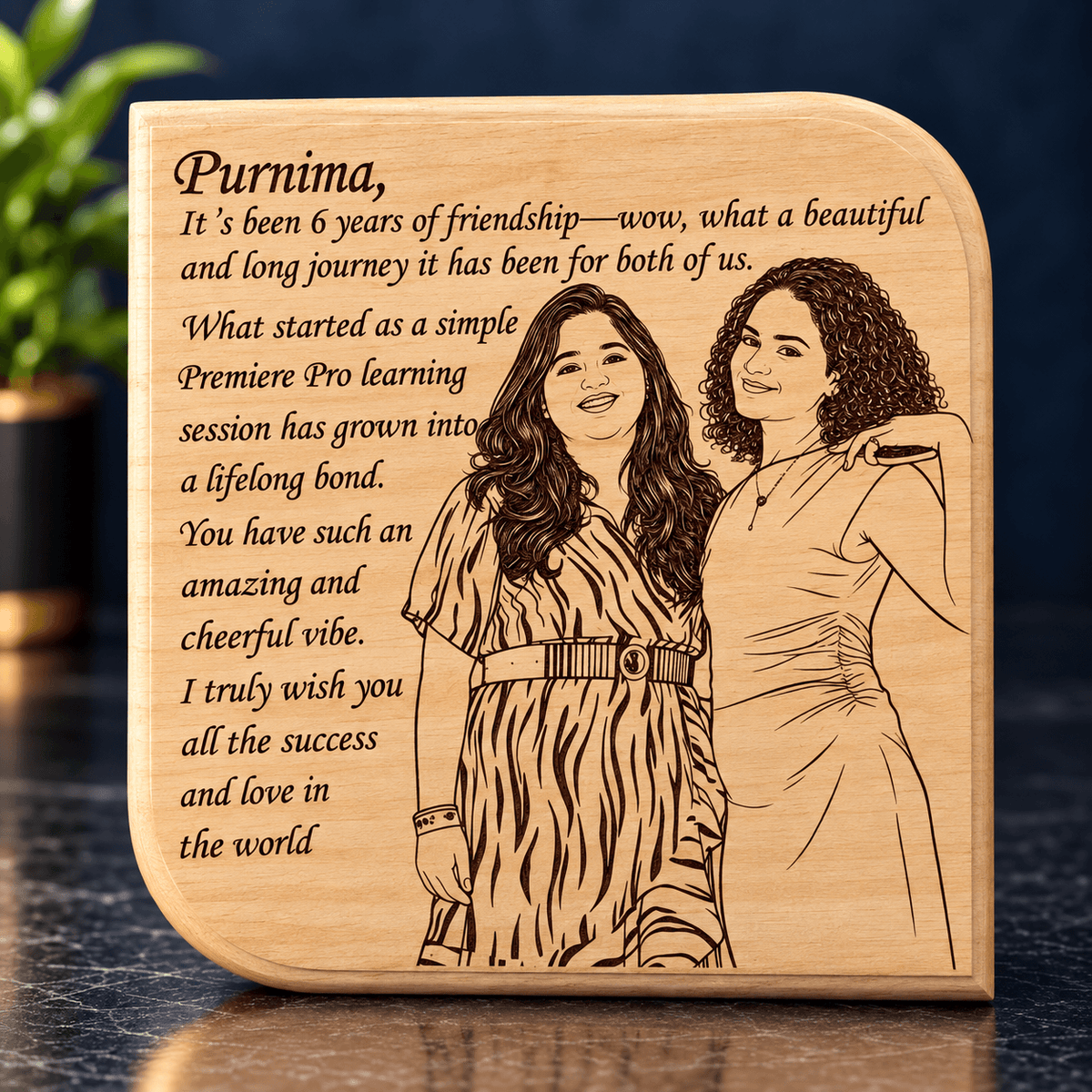 Personalized Wooden Engraved Plaque | Custom Photo & Message Gift