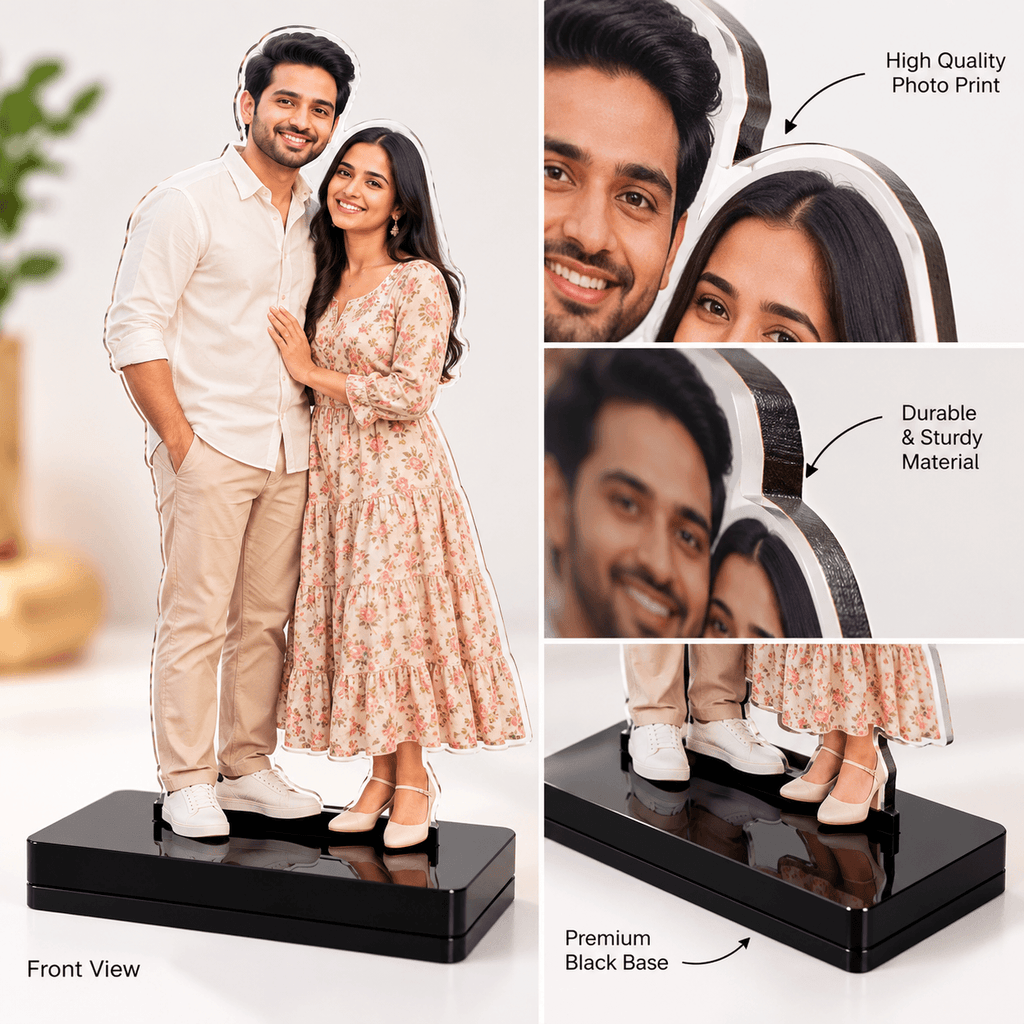 Personalized Photo Cutout Standee with Black Base | Custom Photo Gift