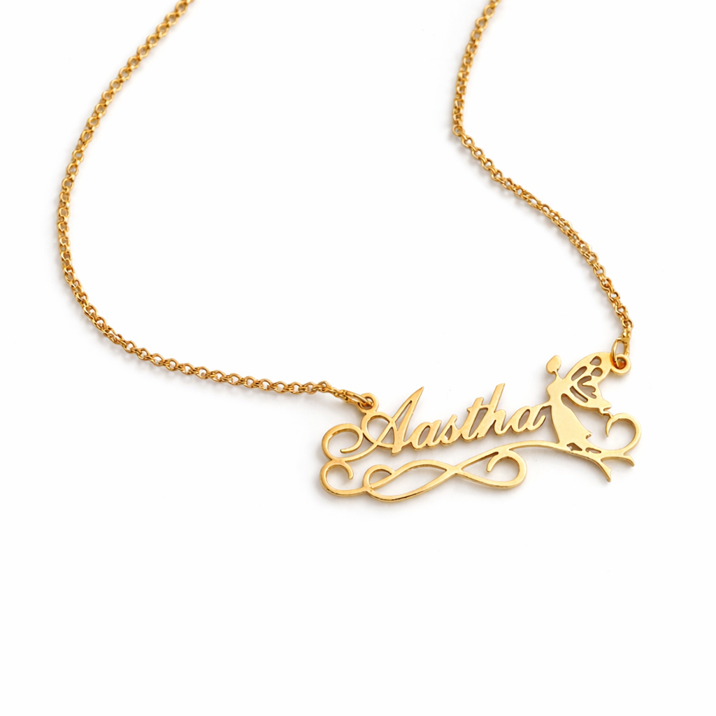 Personalized Name Necklace – Custom Gold Name Pendant for Women