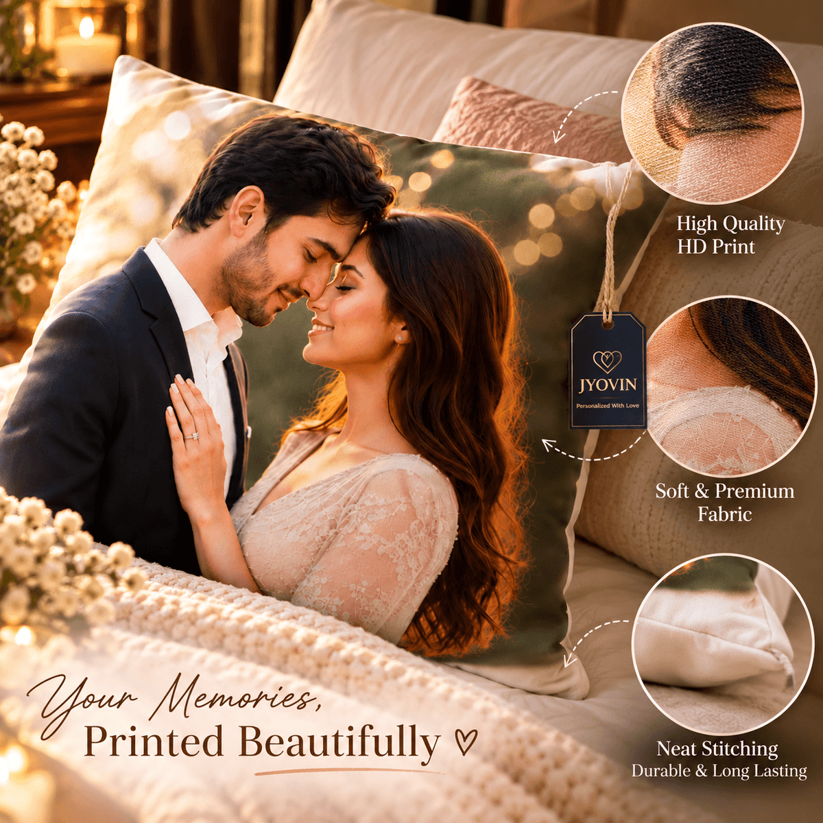 Personalized Photo Cushion | Custom Couple Photo Cushion – JYOVIN