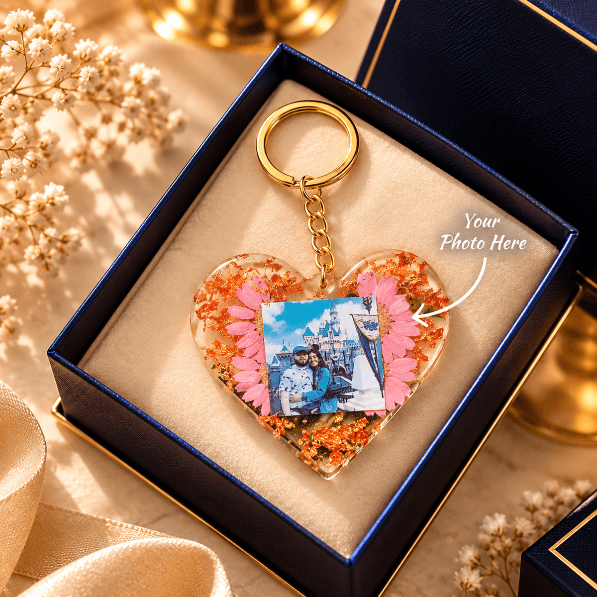 Resin Photo Keychain – Custom Photo Keyring Gift