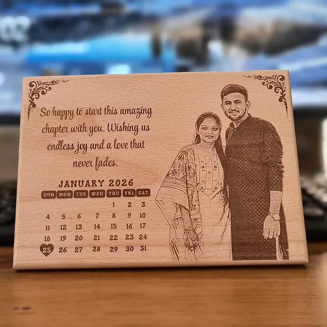 Custom Wooden Photo Engraving Frame – Premium Gift