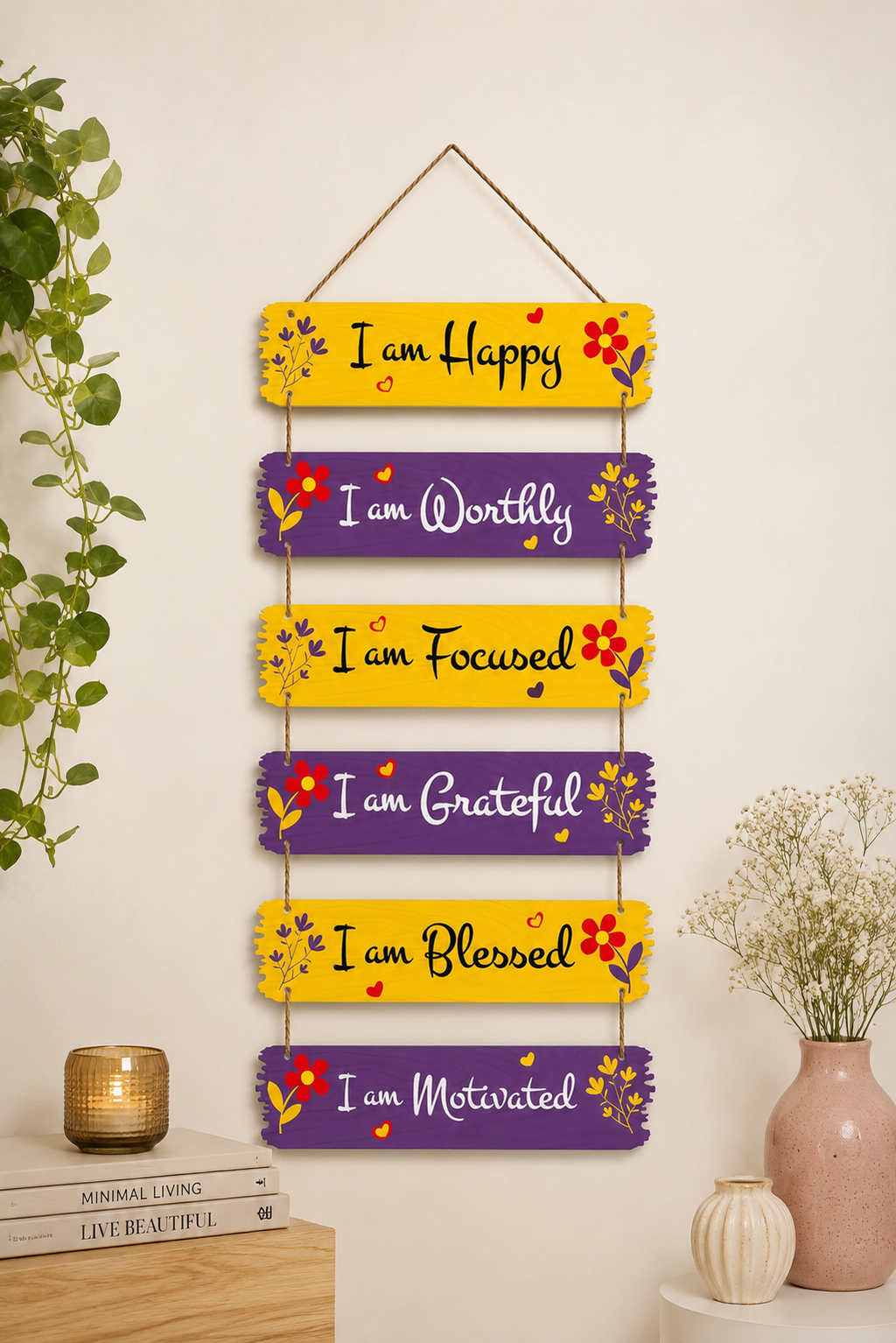 Motivational Wooden Wall Hanging | Positive Affirmation Home Decor