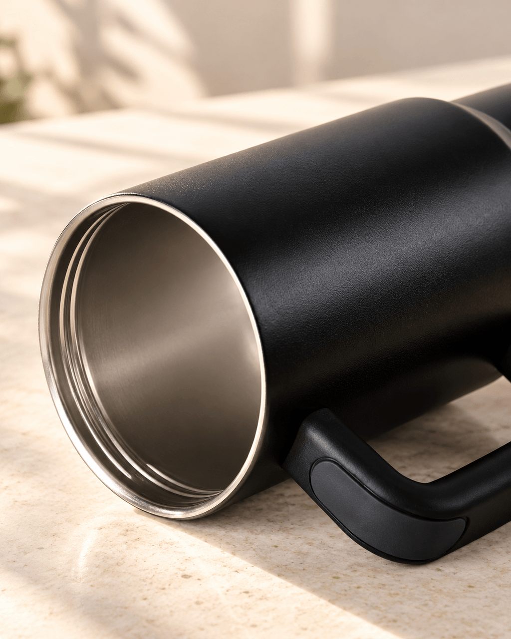 Personalized Black Tumbler with Handle & Straw | Keeps Cold for 16 Hours