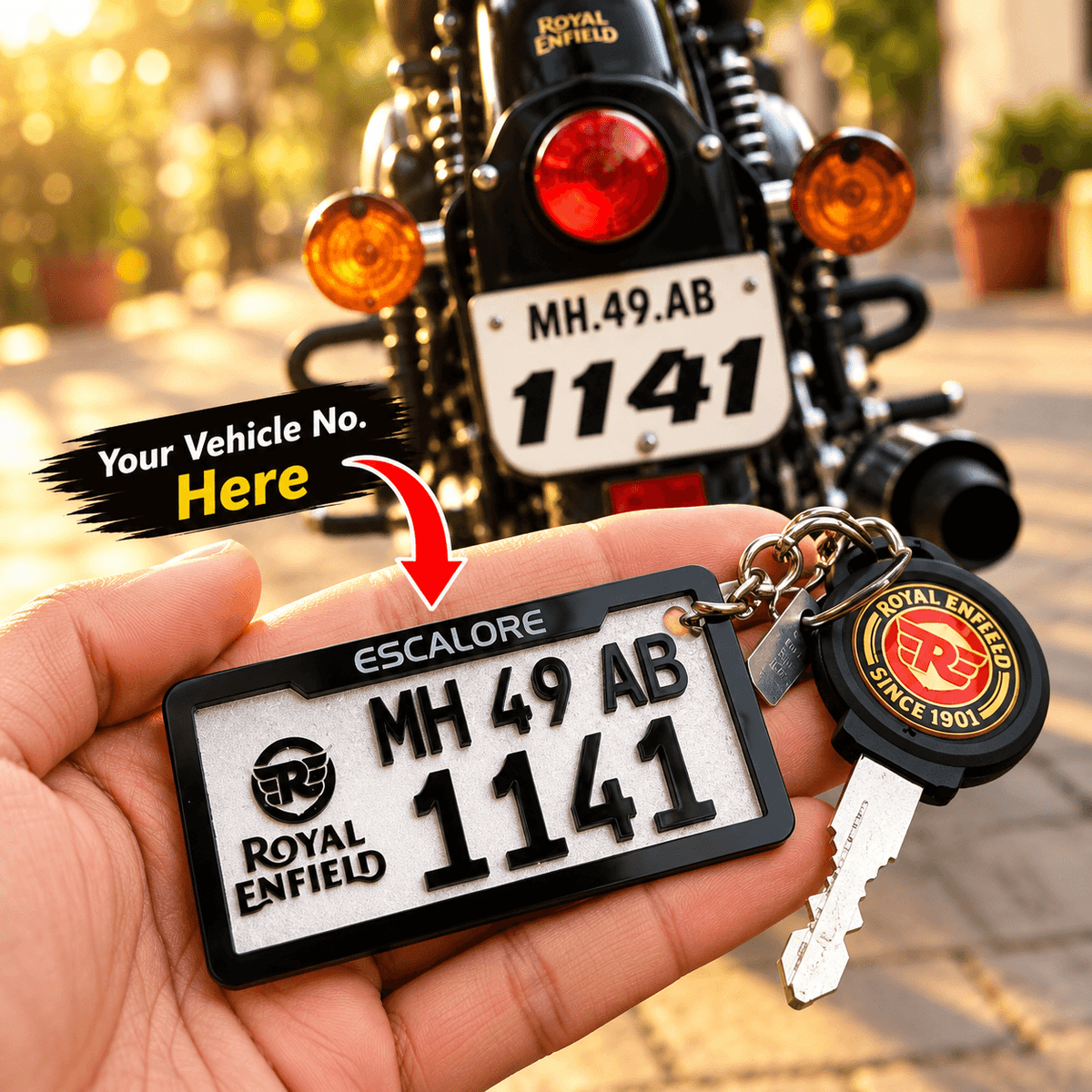 Personalized Vehicle Number Plate Keychain