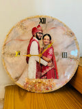 Customized Couple Photo Wall Clock – Name & Date Printed