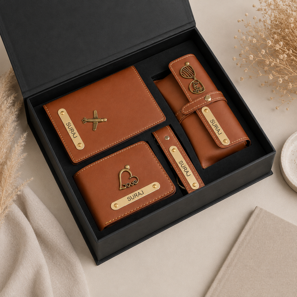 Personalized Men’s Gift Hamper | Premium Leather Gift Set with Name
