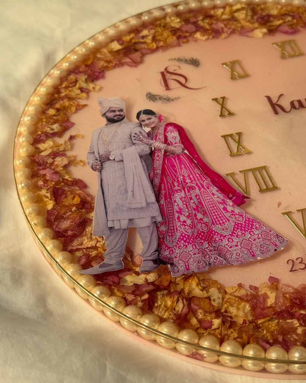 Personalized Wedding Resin Clock with Photo & Names | Custom Couple Gift | Anniversary Keepsake