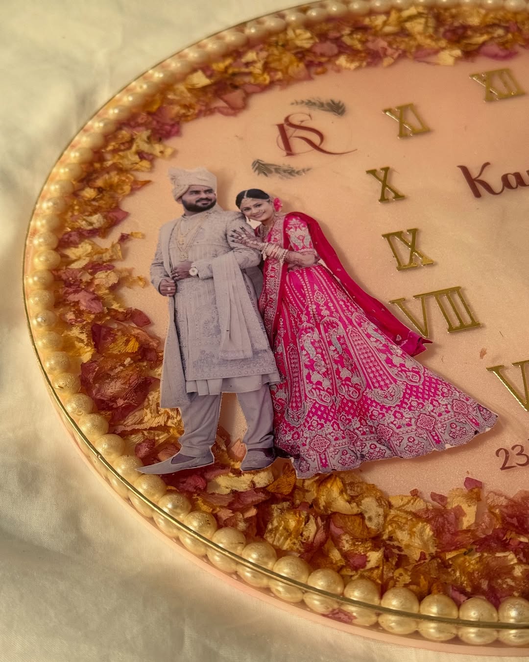 Personalized Wedding Resin Clock with Photo & Names | Custom Couple Gift | Anniversary Keepsake