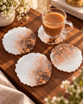 Handcrafted Resin Coaster Set of 4 with Gold Foil | Premium Table Decor