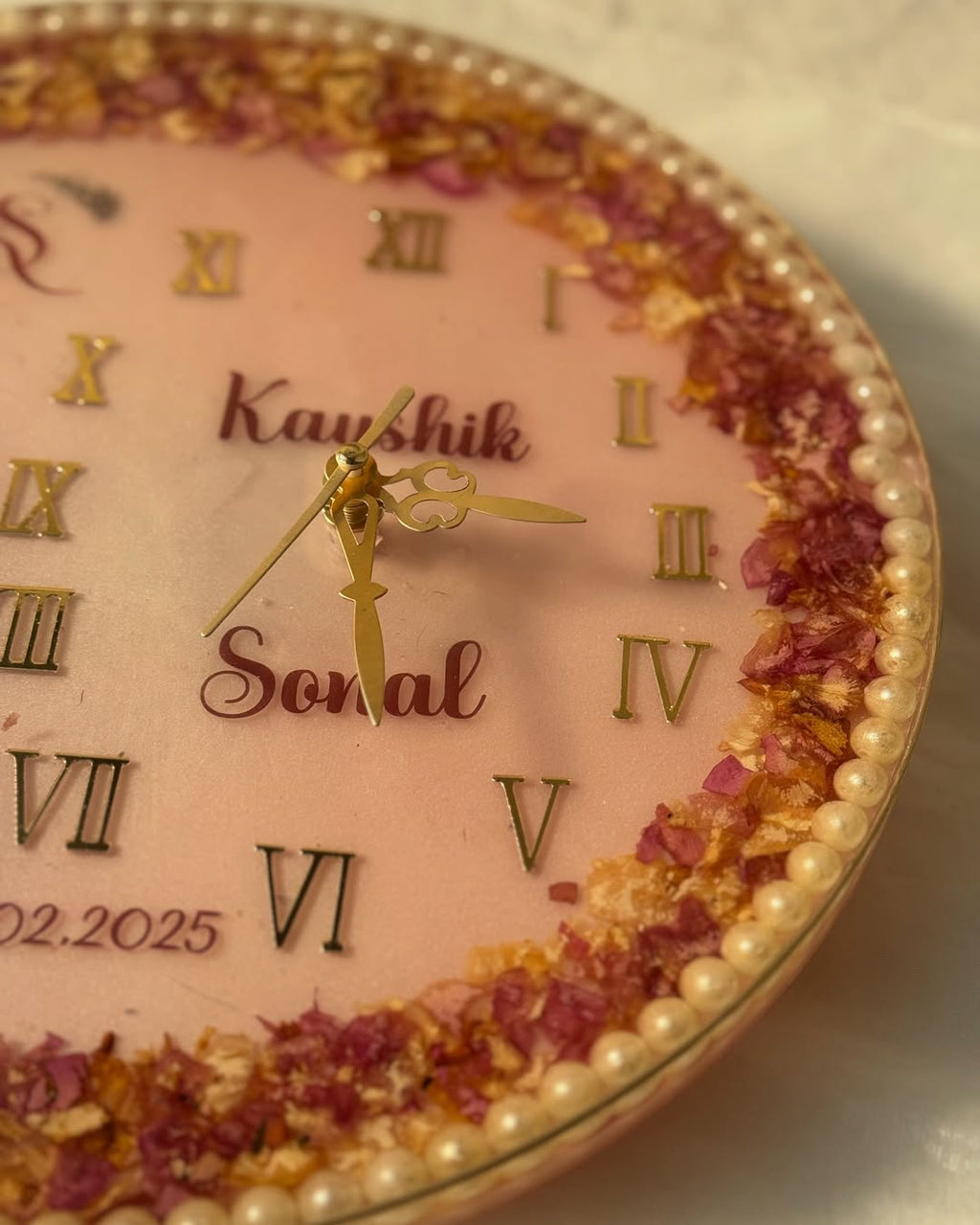 Personalized Wedding Resin Clock with Photo & Names | Custom Couple Gift | Anniversary Keepsake