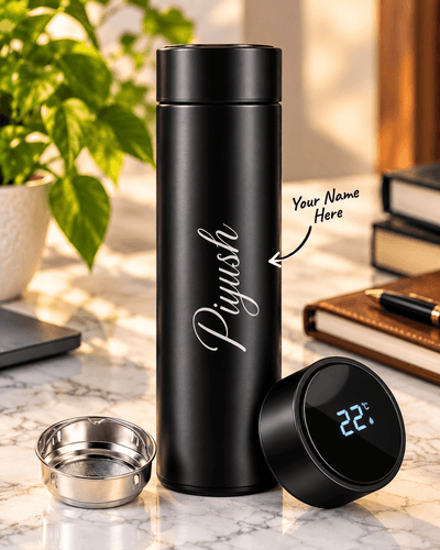 Personalized Name Temperature Bottle – Matte Stainless Steel | Custom Gift