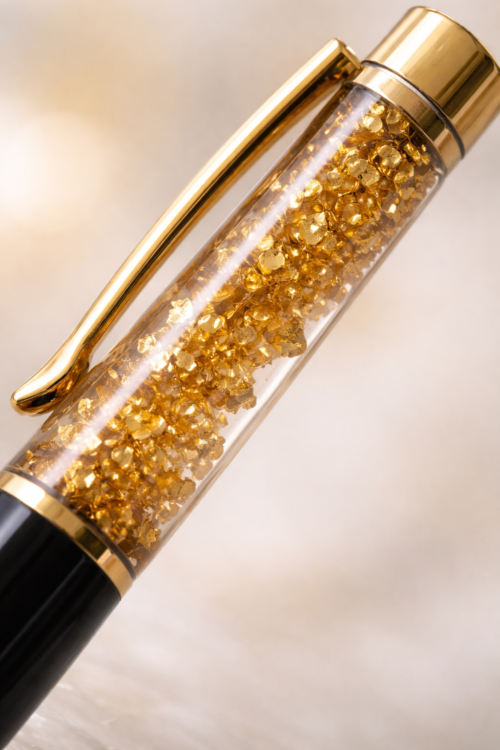Personalized Gold Flake Luxury Pen – Name Engraved Gift