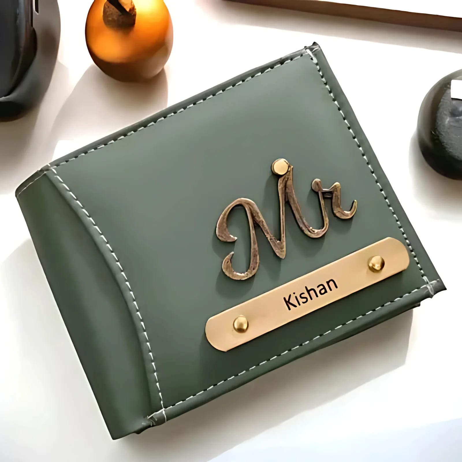 Personalized Leather Wallet with Name & Symbol