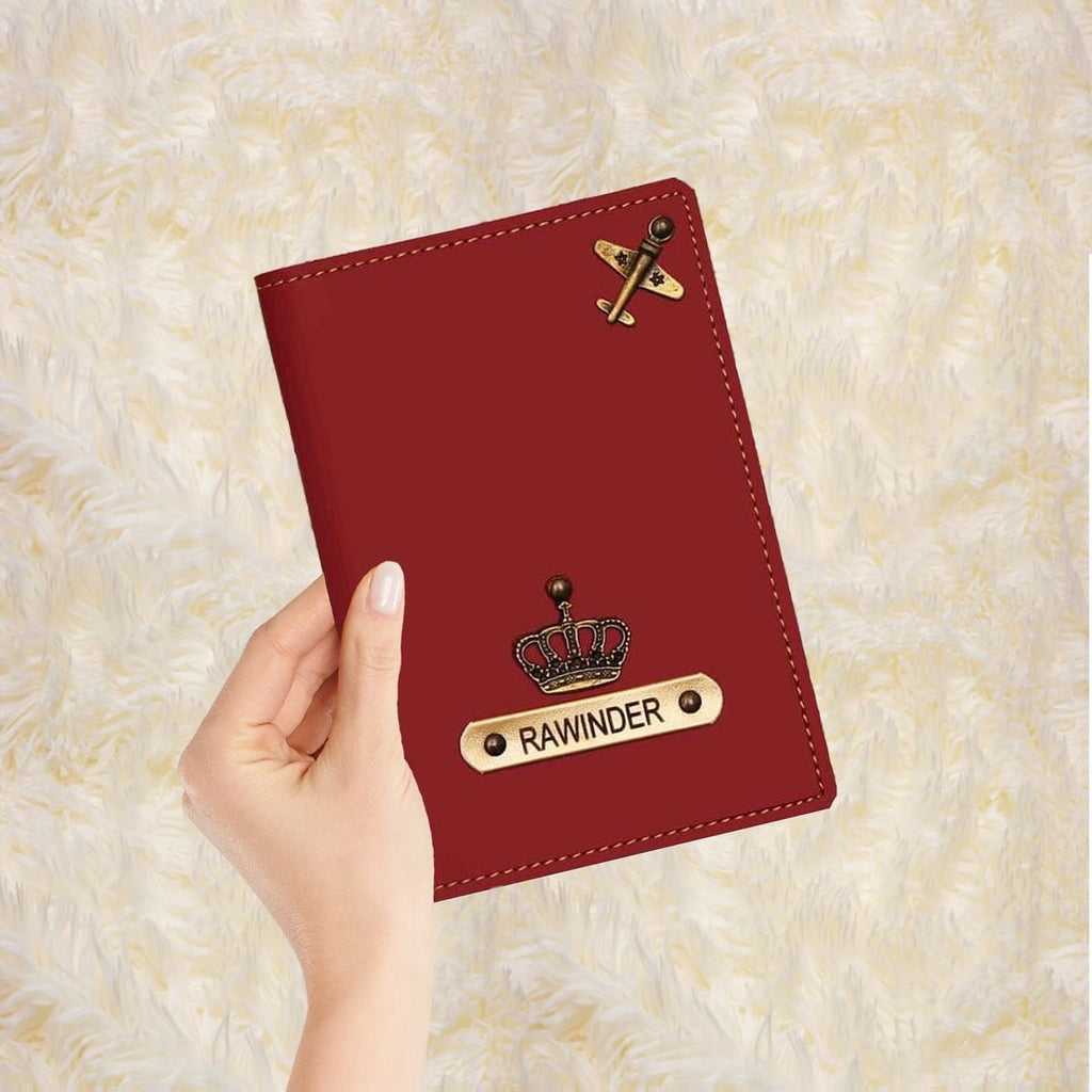 Personalized Leather Passport Cover with Name & Charms | Travel Gift