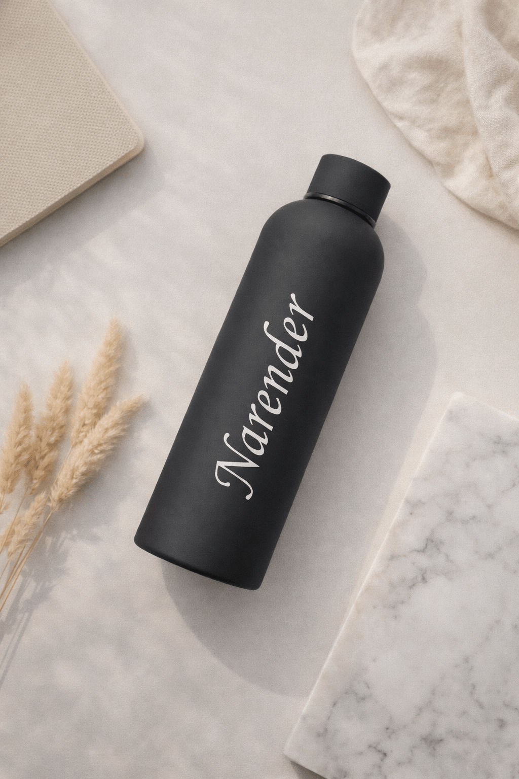 Personalized Matte Black Stainless Steel Water Bottle