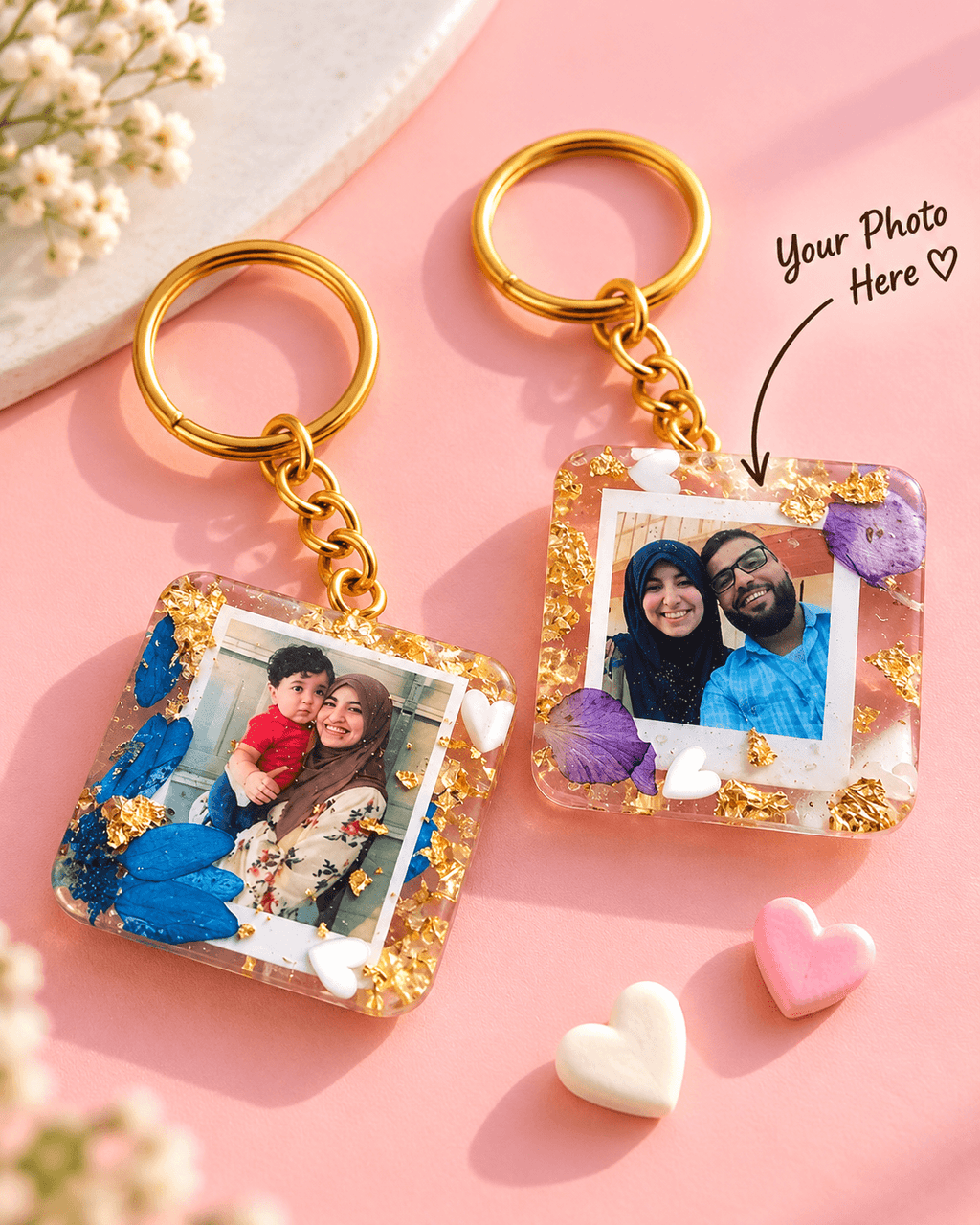 Personalized Resin Photo Keychain