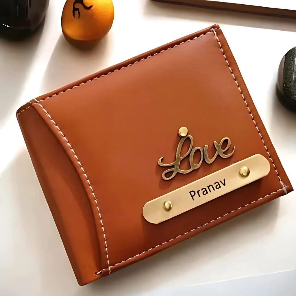 Personalized Leather Wallet with Name & Symbol