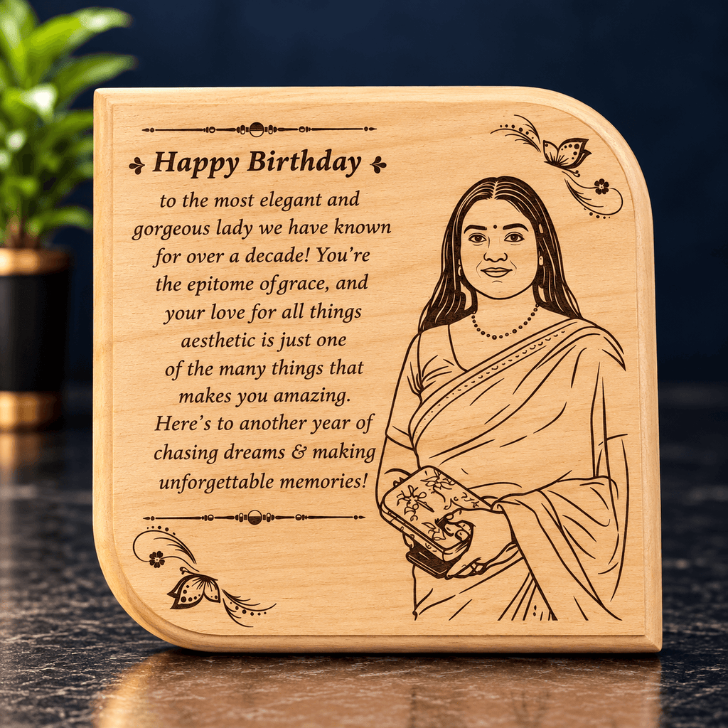 Personalized Wooden Engraved Plaque | Custom Photo & Message Gift