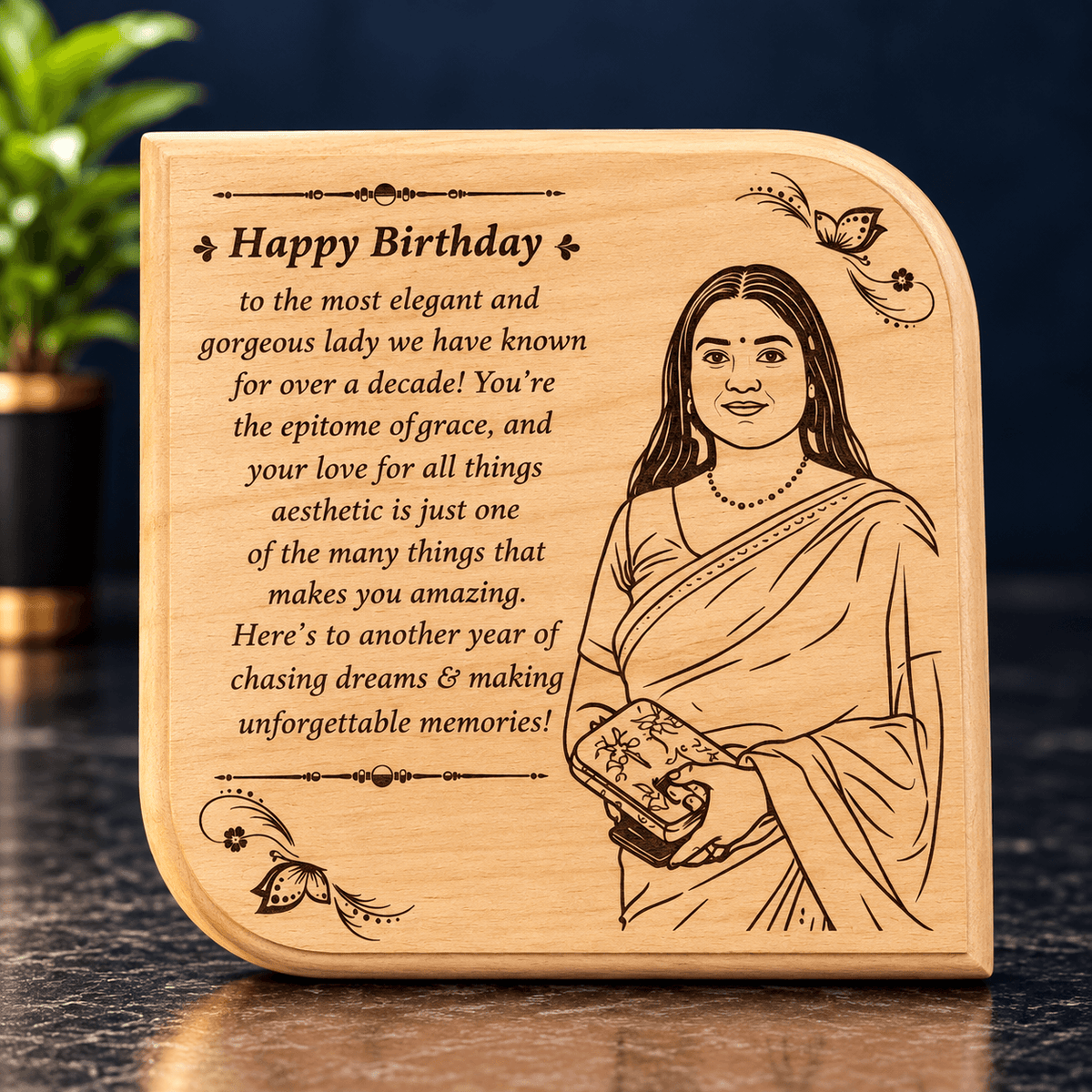 Personalized Wooden Engraved Plaque | Custom Photo & Message Gift