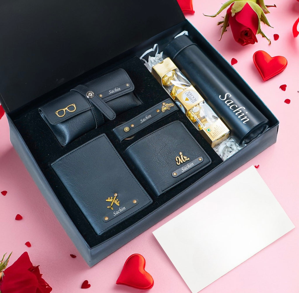 Personalized Men’s Gift Hamper – Wallet Combo with Name Engraving