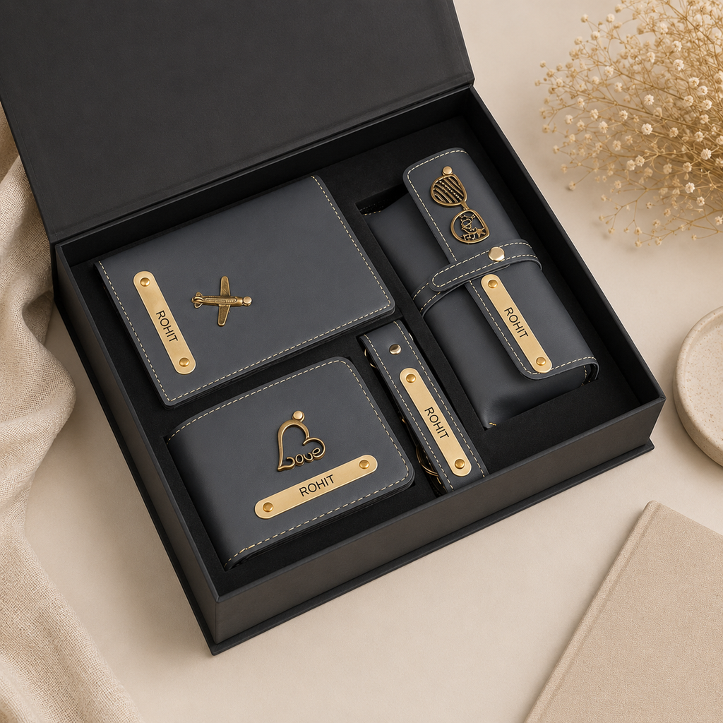 Personalized Men’s Gift Hamper | Premium Leather Gift Set with Name