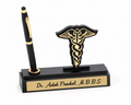 Personalized Doctor Pen Stand with Name & Caduceus