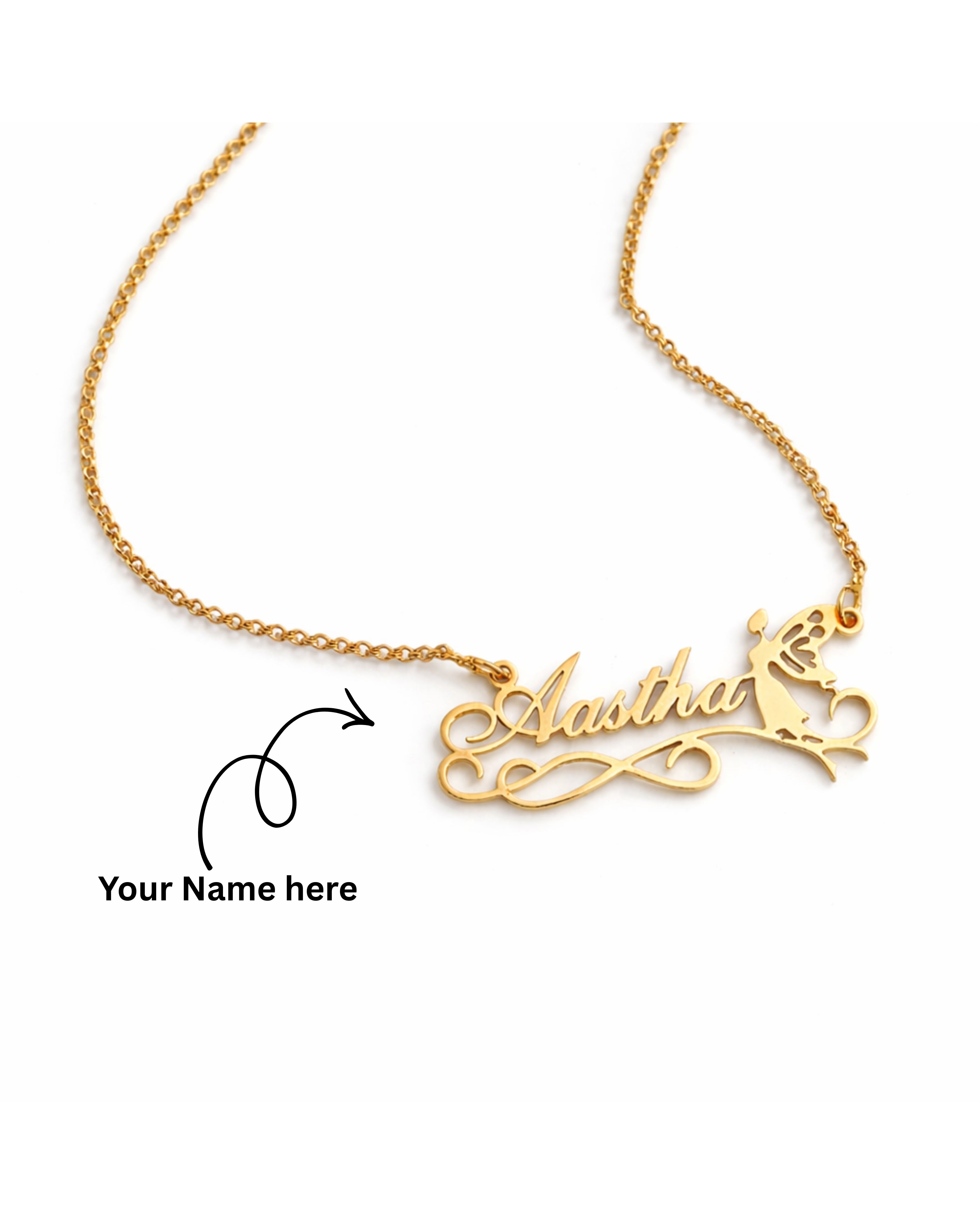 Personalized Name Necklace – Custom Gold Name Pendant for Women