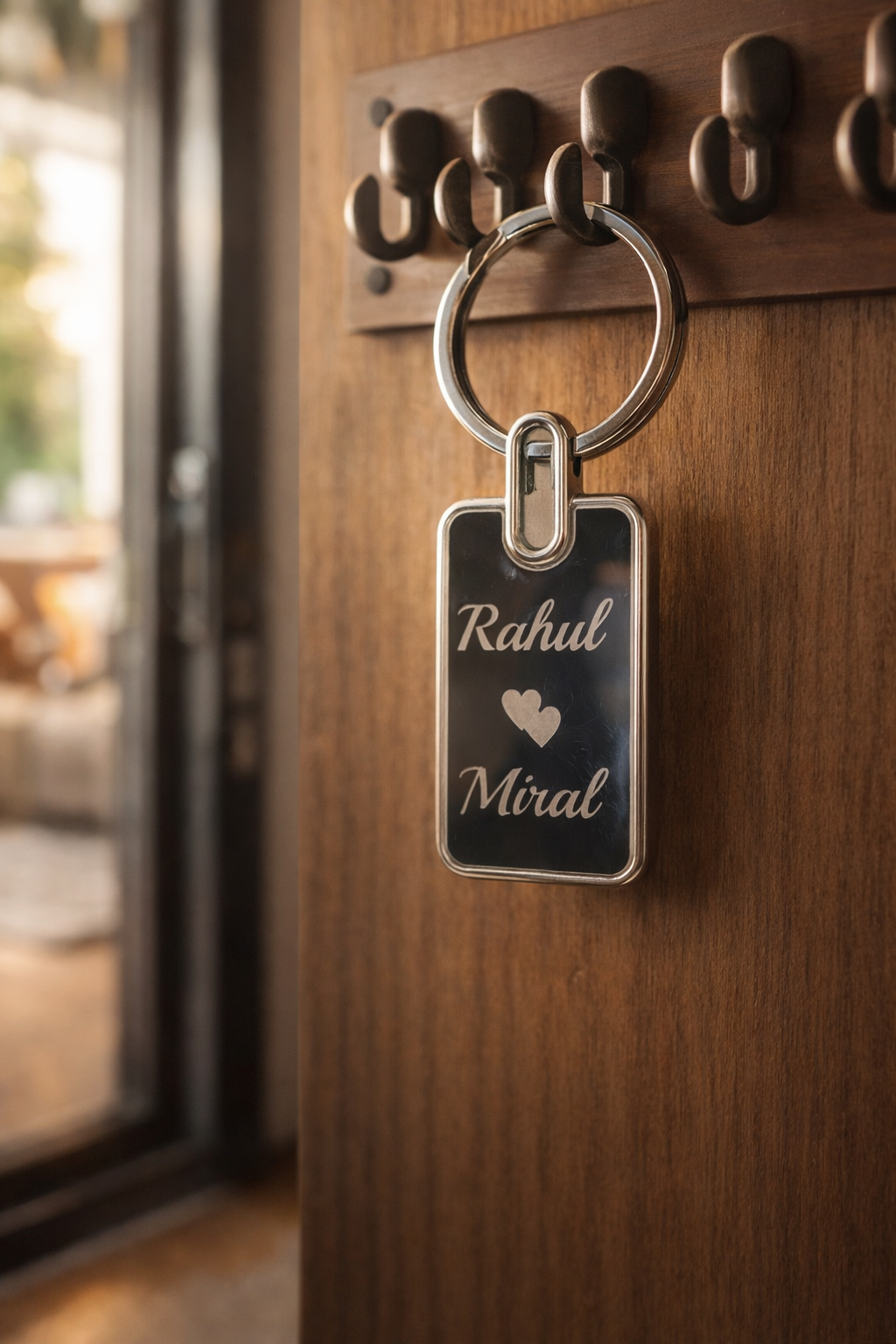 Personalized Couple Name Keychain – Custom Engraved Love Keyring Gift